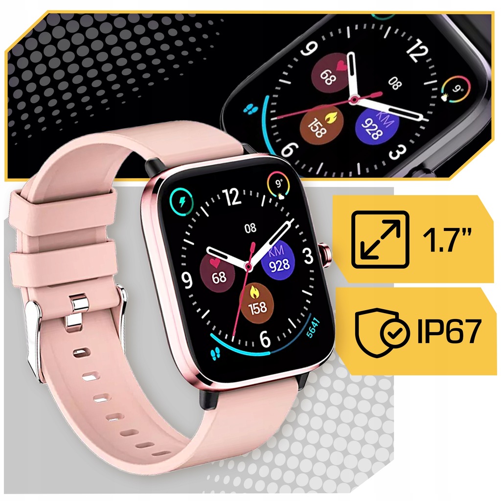 SMARTWATCH DAMSKI ZEGAREK POWIADOMIENIA PL MENU ROZMOWY PRO DLA KOBIETY RÓŻ Model inny